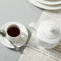 Stave linhas estilo restaurante utilizado branco multa porcelana chá conjunto, chá pote e chá xícara atacado